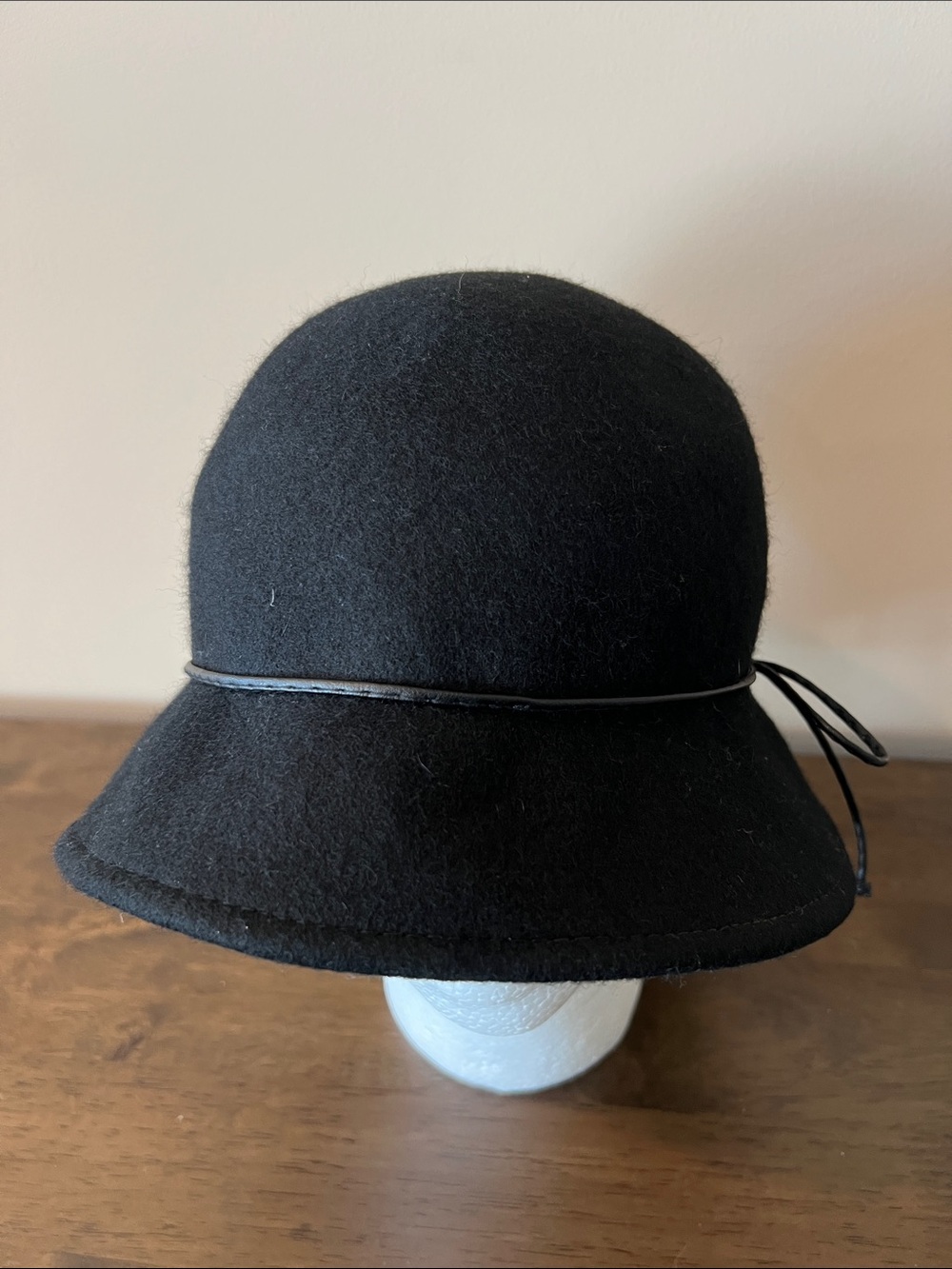 Black Wool Cloche Fedora Hat